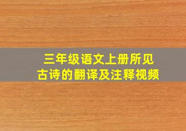 三年级语文上册所见古诗的翻译及注释视频