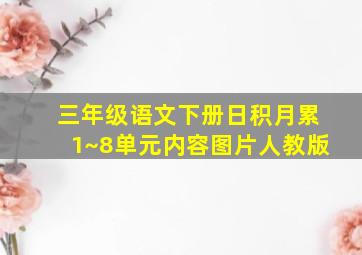 三年级语文下册日积月累1~8单元内容图片人教版