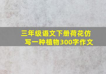 三年级语文下册荷花仿写一种植物300字作文