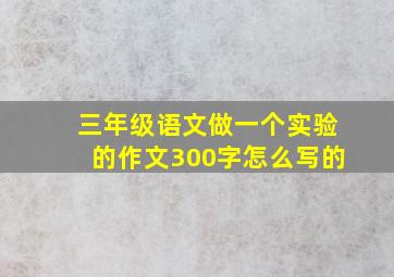 三年级语文做一个实验的作文300字怎么写的