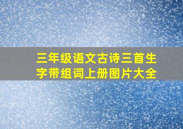 三年级语文古诗三首生字带组词上册图片大全