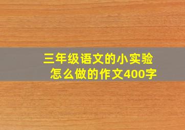 三年级语文的小实验怎么做的作文400字