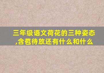 三年级语文荷花的三种姿态,含苞待放还有什么和什么