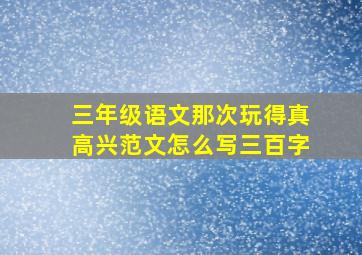 三年级语文那次玩得真高兴范文怎么写三百字