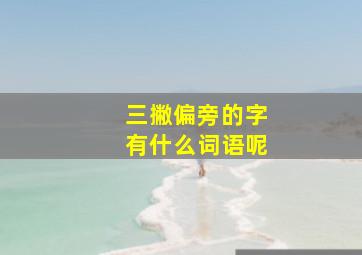 三撇偏旁的字有什么词语呢