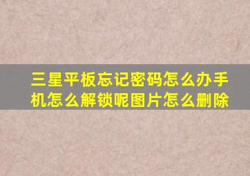 三星平板忘记密码怎么办手机怎么解锁呢图片怎么删除