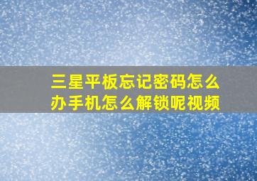 三星平板忘记密码怎么办手机怎么解锁呢视频