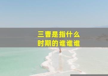 三曹是指什么时期的谁谁谁