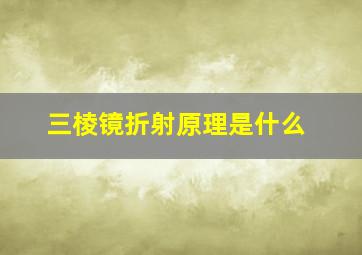 三棱镜折射原理是什么