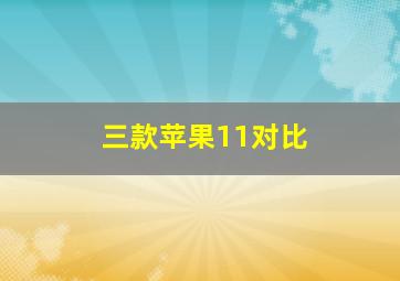 三款苹果11对比