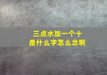 三点水加一个十是什么字怎么念啊