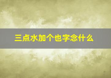 三点水加个也字念什么