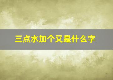 三点水加个又是什么字