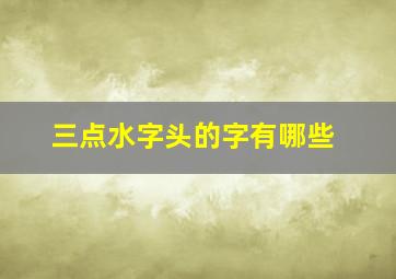 三点水字头的字有哪些