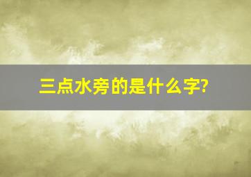 三点水旁的是什么字?