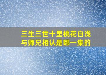 三生三世十里桃花白浅与师兄相认是哪一集的