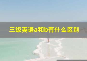 三级英语a和b有什么区别