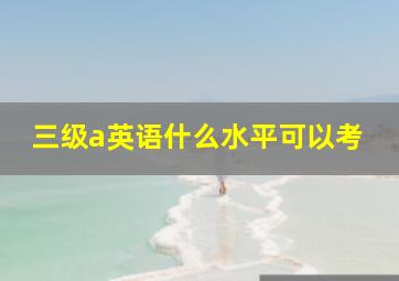 三级a英语什么水平可以考