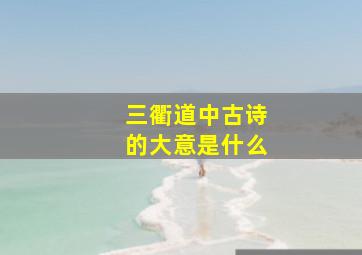 三衢道中古诗的大意是什么