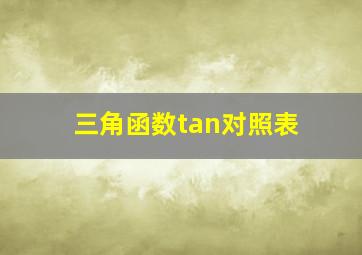 三角函数tan对照表