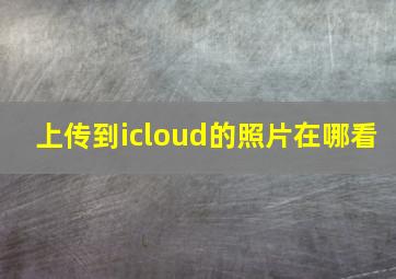 上传到icloud的照片在哪看