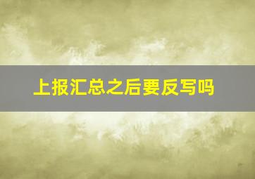 上报汇总之后要反写吗