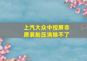 上汽大众中控屏非原装胎压消除不了