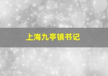 上海九亭镇书记