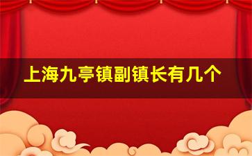 上海九亭镇副镇长有几个