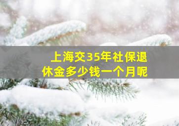 上海交35年社保退休金多少钱一个月呢