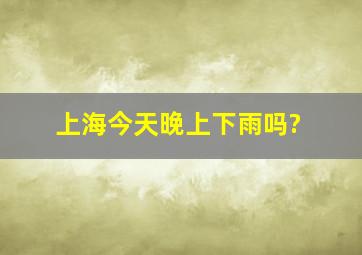 上海今天晚上下雨吗?