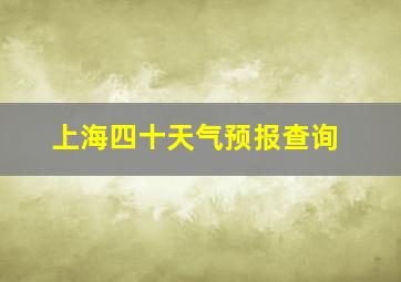 上海四十天气预报查询