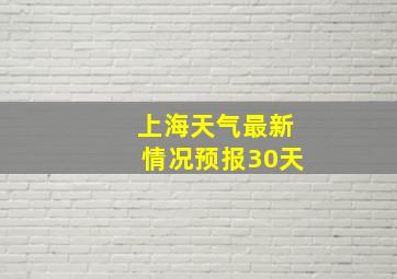 上海天气最新情况预报30天