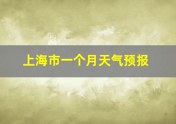 上海市一个月天气预报