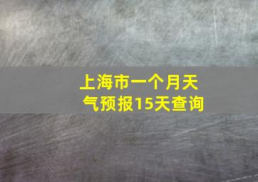 上海市一个月天气预报15天查询