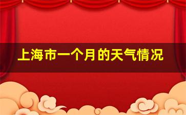 上海市一个月的天气情况