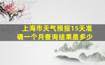 上海市天气预报15天准确一个月查询结果是多少