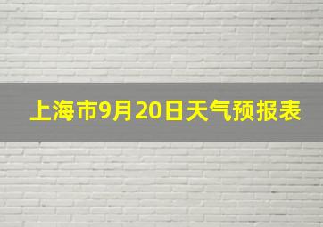 上海市9月20日天气预报表