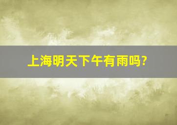 上海明天下午有雨吗?