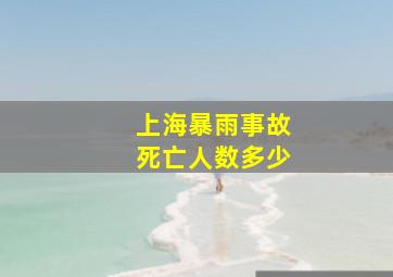 上海暴雨事故死亡人数多少