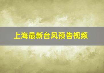 上海最新台风预告视频