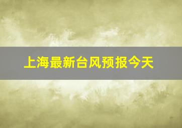 上海最新台风预报今天