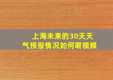 上海未来的30天天气预报情况如何呢视频