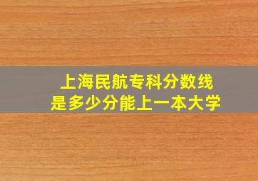 上海民航专科分数线是多少分能上一本大学