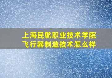 上海民航职业技术学院飞行器制造技术怎么样