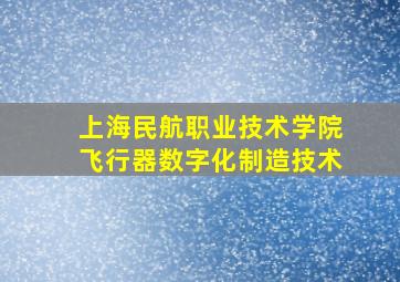 上海民航职业技术学院飞行器数字化制造技术