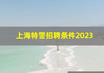 上海特警招聘条件2023