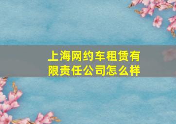 上海网约车租赁有限责任公司怎么样