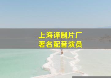 上海译制片厂著名配音演员