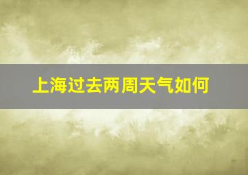 上海过去两周天气如何